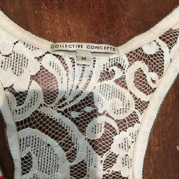 Nordstrom Collective Concept’s Red & White Striped Lace tank top - Picture 6 of 6